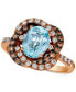 ფოტო #1 პროდუქტის Blue Topaz (1-7/8 ct. t.w.) & Diamond (3/8 ct. t.w.) Halo Ring in 14k Rose Gold