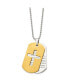 Brushed 2 Piece Prayer Cross Dog Tag Ball Chain Necklace