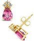 ფოტო #2 პროდუქტის Pink Topaz (1-3/4 ct. t.w.) and Diamond (1/8 ct. t.w.) Stud Earrings in 14K Yellow Gold or 14K White Gold