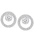 ფოტო #1 პროდუქტის Pavé Circle and Crystal Stud Earrings