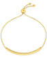 ფოტო #1 პროდუქტის Textured Bar Bolo Bracelet in 10k Gold