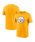 ფოტო #2 პროდუქტის Men's Gold Pittsburgh Steelers Legend Logo Performance T-shirt