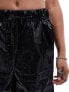 Фото #5 товара Rains Cargo lightweight waterproof wide leg trousers in shiny black