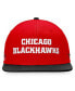Фото #2 товара Men's Red, Black Chicago Blackhawks Iconic Color Blocked Snapback Hat