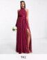 Фото #2 товара Anaya With Love Tall Bridesmaid halter neck dress in red plum - RED