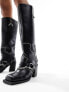 Public Desire Nashville knee boot with hardware in black