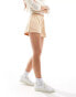 Weekday Essence jersey shorts in beige exclusive to ASOS