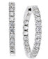 ფოტო #1 პროდუქტის Diamond In-and-Out Hoop Earrings (2 ct. t.w.) in 14k White Gold