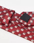 ASOS DESIGN tie with playing card print in red