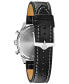 Men's Classic Chronograph Black Leather Strap Watch 41mm