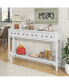 Фото #9 товара Antique White Console Table with Drawers and Shelf, 60" Long