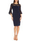 Фото #1 товара Women's Lace-Trim Bell-Sleeve Jersey Dress