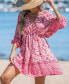 Women's Paisley Floral Print Back Tie Mini Beach Dress