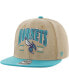 Фото #1 товара 47 Brand Men's Khaki/Teal Charlotte Hornets Chilmark Captain Snapback Hat