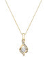 ფოტო #1 პროდუქტის Diamond Teardrop 18" Pendant Necklace in 14k White Gold, Yellow Gold and Rose Gold (1/8 ct. t.w.)
