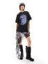 ONLY thunder rhinestone t-shirt in washed black