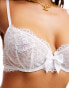 Lindex underwire bow detail bra in white