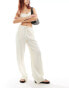 Weekday Mia linen mix trousers in off-white