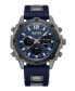 Men's Ana-digi Blue Silicon Strap Watch, 43.5mm