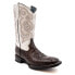 Фото #2 товара Ferrini Kai Embroidery Square Toe Cowboy Mens Brown, Off White Casual Boots 42