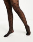 New Look heart tights in black