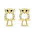 Playful gold-plated jewelry set with zircons Owl SET224Y (pendant, earrings)