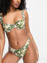 ASOS DESIGN mix and match high leg hipster bikini bottom in animal daisy print US 10 - фото #7