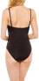 Letarte Womens 172377 Ruched One-Piece Swimsuit Black Size L