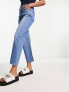 Фото #13 товара ASOS DESIGN cropped easy straight jeans in mid blue