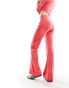 Фото #6 товара adidas Originals velvet flared trousers in bright pink