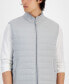 Фото #3 товара Men's Heathered Quilted Zip Stand-Collar Vest, Created for Macy's