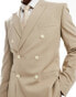 ASOS DESIGN skinny double breasted suit jacket in stone Серый, Chest 34 Regular - фото #3