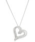 ფოტო #1 პროდუქტის Lab Grown Diamond Double Heart Pendant Necklace (1 ct. t.w.) in Sterling Silver, 16" + 2" extender