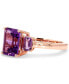 Amethyst (2-1/2 ct. t.w.) & Pink Amethyst (1/2 ct. t.w.) Ring in Rose Gold-Plated Sterling Silver (Also in Blue Topaz/Sapphire)