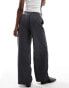 Фото #3 товара ONLY pull-on wide leg trousers in charcoal