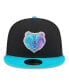 Фото #4 товара Men's Black, Turquoise Memphis Grizzlies Arcade Scheme 59FIFTY Fitted Hat