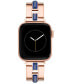 ფოტო #1 პროდუქტის Women's Rose Gold-Tone Alloy with Blue Lapis Gemstone Accents Link Bracelet Compatible with 42mm/44mm/45mm/Ultra/Ultra 2 Apple Watch