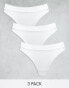 Фото #1 товара Weekday Cat 3 pack thong in white