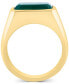 ფოტო #3 პროდუქტის EFFY® Men's Green Onyx Solitaire Ring in Gold-Plated Sterling Silver