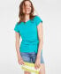 ფოტო #1 პროდუქტის Women's Knit Side-Tie T-Shirt, Created for Macy's