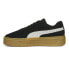 Puma Smash V3 Suede Platform Womens Black Sneakers Casual Shoes 39194202