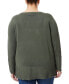 Plus Size Button-Cuff Boat-Beck Sweater