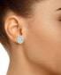 ფოტო #2 პროდუქტის Aquamarine (2-1/3 ct. t.w.) and Diamond (3/8 ct. t.w.) Halo Stud Earrings in 14K White Gold