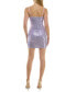 ფოტო #5 პროდუქტის Juniors' Metallic Surplice Sleeveless Bodycon Dress