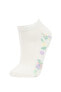 Kadın 3'lü Pamuklu Patik Çorap B6022axns