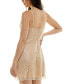 ფოტო #2 პროდუქტის Juniors' Glitter Sequin Sleeveless Fit & Flare Dress