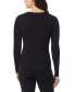 ფოტო #2 პროდუქტის Women's Ribbed Crewneck Long-Sleeve Top