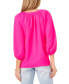 Фото #2 товара Women's Button Front 3/4-Puff Sleeve Top