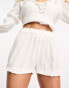 IIsla & Bird ruffle beach short co-ord in white