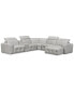Фото #1 товара CLOSEOUT! Haigan 6-Pc. Leather Chaise Sectional Sofa with 2 Power Recliners, Created for Macy's